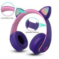 Dětská bezdrátová sluchátka s LED podsvícením Cat Ears