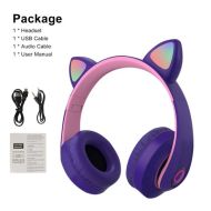 Dětská bezdrátová sluchátka s LED podsvícením Cat Ears
