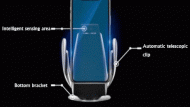 Velký bezdotykový 2 v 1 držák na telefon se senzorem a bezdrátovým nabíjením