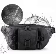 Voděodolná bederní taška (hipster) s nastavitelným popruhem - černá