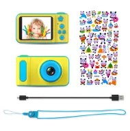 Dětský mini fotoaparát s kamerou - žluto-modrý