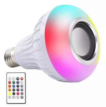 LED RGB barevná žárovka s Bluetooth reproduktorem